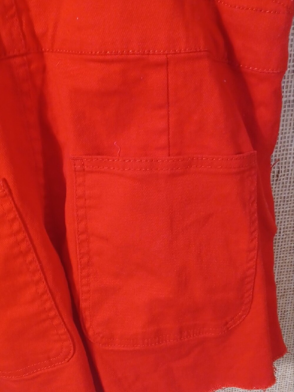 No Boundaries Red Denim Short Overalls - Picture 10 of 11